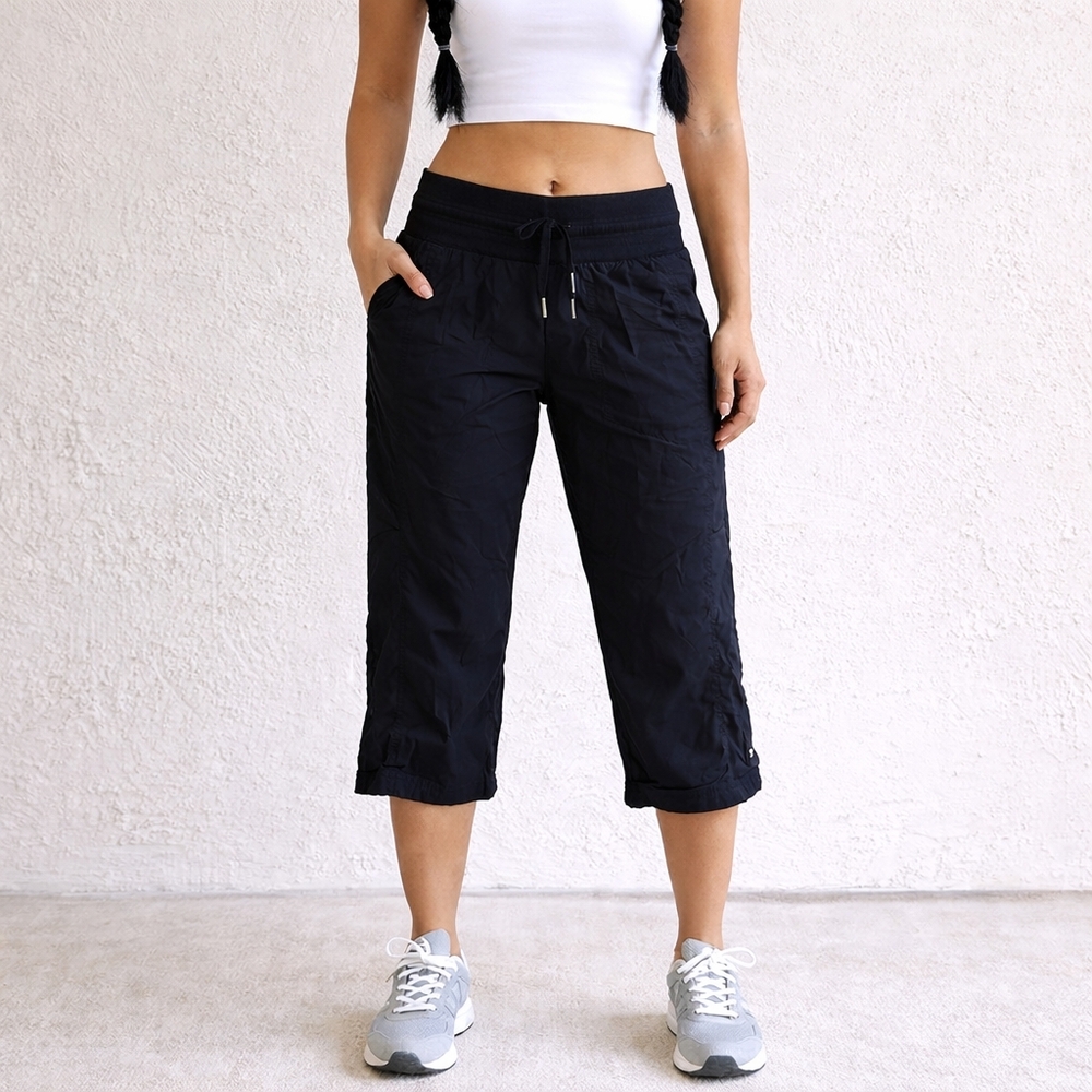 Lululemon Dance Studio Crop Pant Black Size 6 Lightweight Drawstring Athleisure